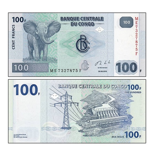 [C2768#] Congo 2013 [BLL] 100 francs. Éléphant (SC)