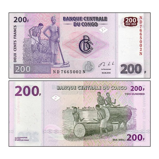 [C2769#] Congo 2013 [BLL] 200 francs. Agriculteurs (SC)