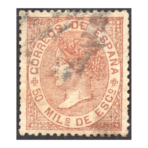 [C2572.1#] Spain 1867 [SLL] 50 Spanish thousandths. Elisabeth II (U)