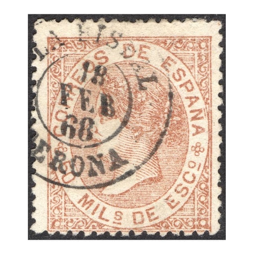 [C2559.1#] Espanha 1867 [SLL] 50 milésimos espanhóis. Isabel II (U)