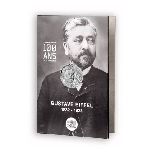 [D0279.#] França 2023 [MND] 10€ Prata. 100.º aniversário da morte de Gustave Eiffel (SC)