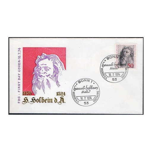 [C0102#] Alemanha 1974 [FDC] 450.º aniversário da morte de Hans Holbein (N)