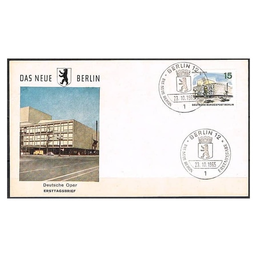 [C0116#] Berlin 1965 [FDC] Berlinen birmoldaketa, 15 Pf. Operaren Etxea (N)