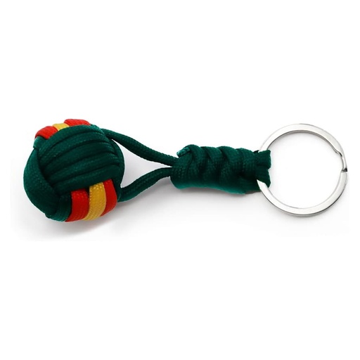 [J0043#] Porta-chaves [BAZ] Cordura militar verde com bandeira de Espanha (N)