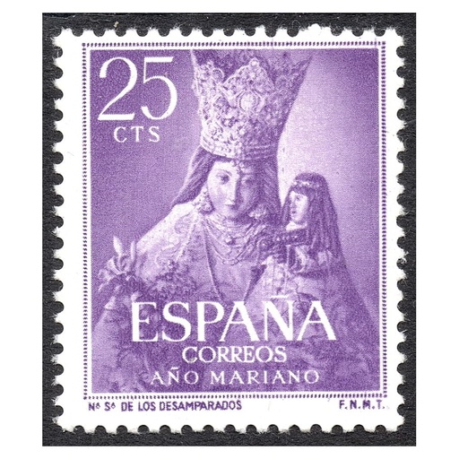 [B0059#] España 1954 [SLL] Año Mariano. Ntra. Sra. de los Desamparados. 25 cts (MNH)