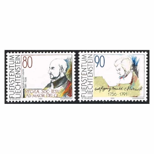 [B0569#] Liechtenstein 1991. Serie Aniversarios (MNH) - SCOTT 957-958