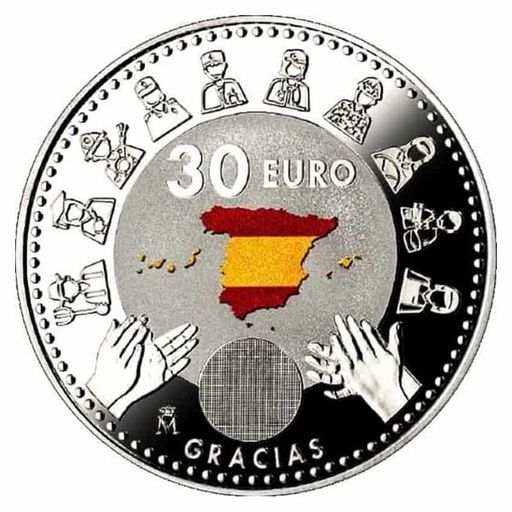 [C1671#] Spain 2020. €30. Silver. Heroes of Covid-19 (BU) - P-267