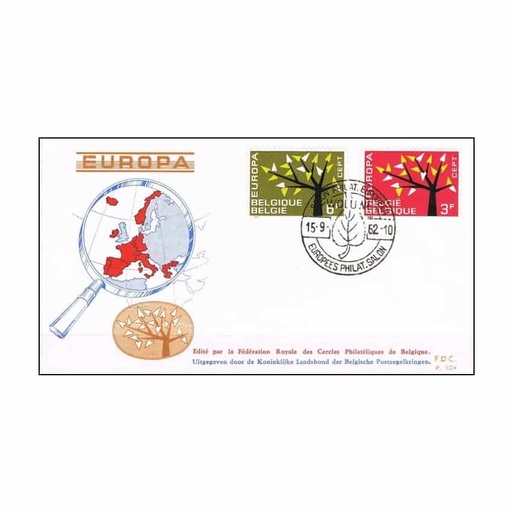 [C2007#] Bélgica 1962. FDC Europa (NS) - MI 1282-1283