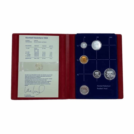 [D0189#] Netherlands 1984. Annual Set (FDC) + Certificate + Silver Coin