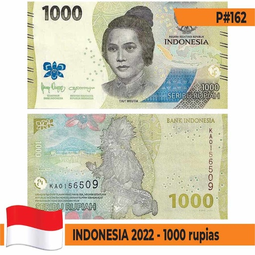 [K0001#] Indonésia 2022 [BLL] 1000 rupias. Tjut Meutia (SC)