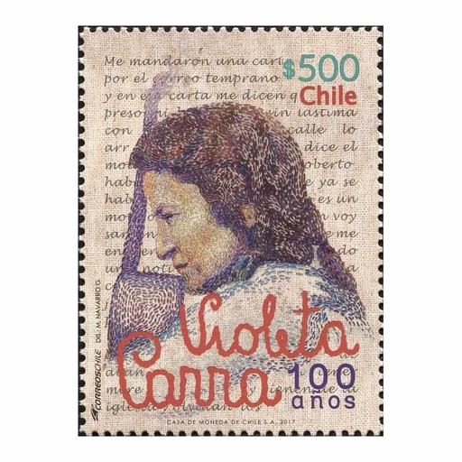 [C2112#] Chile 2017. Violeta Parra (MNH) MI#2582