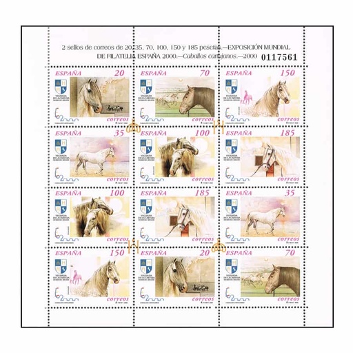 [D0220#] España 2000. HB Caballos Cartujanos (MNH) ED#MP69